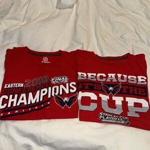 Washington Capitals Hockey NHL Size Large 2018 Playoff Shirt Eastern Conference